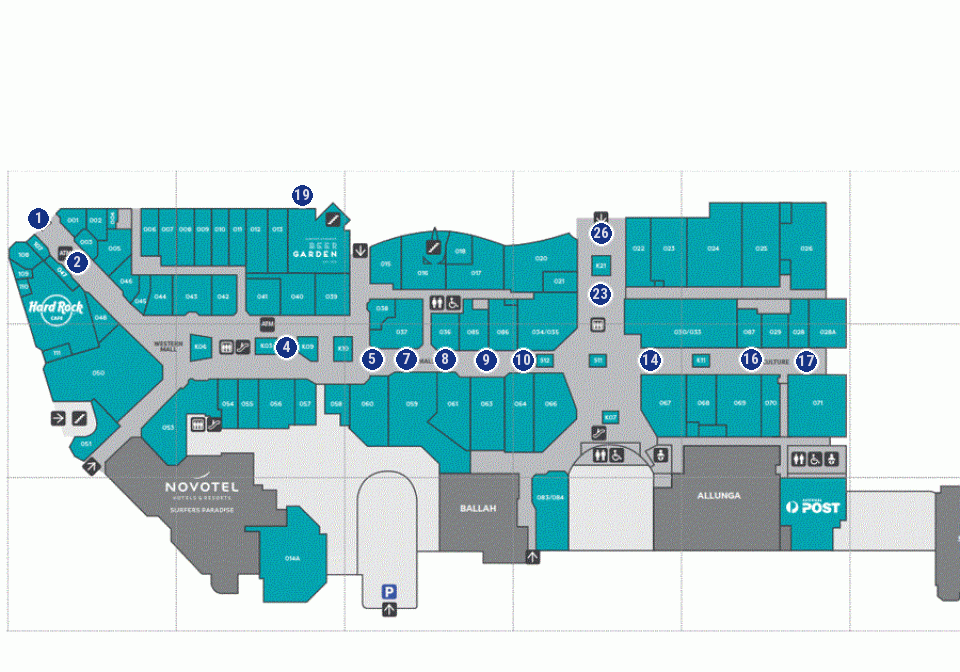 Paradise Centre Ground Flr.  Paradise Centre Casual Mall Leasing